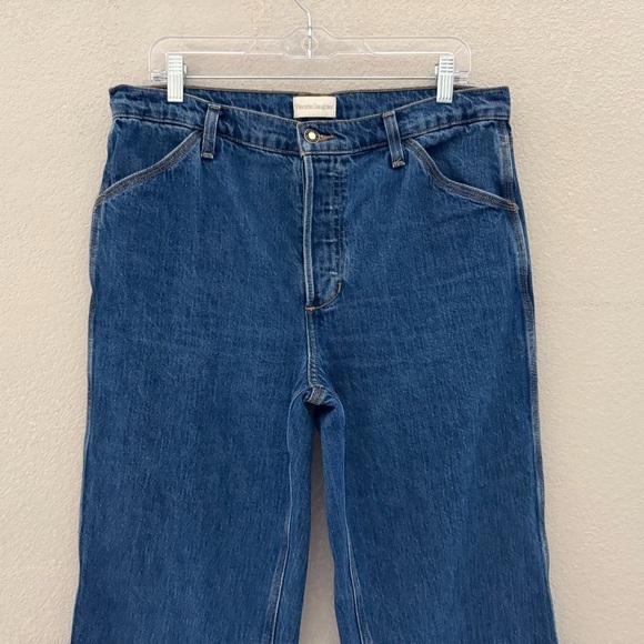 Favorite Daughter Olympia Flare Jeans High Dark Denim Blue Button Fly Retro 29 - Picture 6 of 16